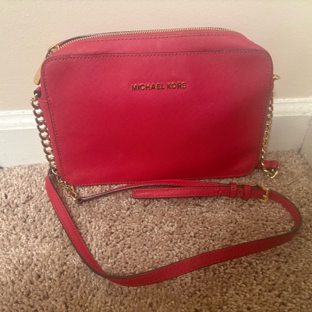 Red Michael Kors Crossbody purse